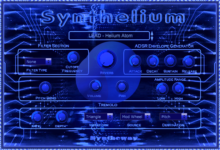 Return to the main page of Synthelium, a virtual instrument inspired by the classic synthesizers of the 70s and 80s.