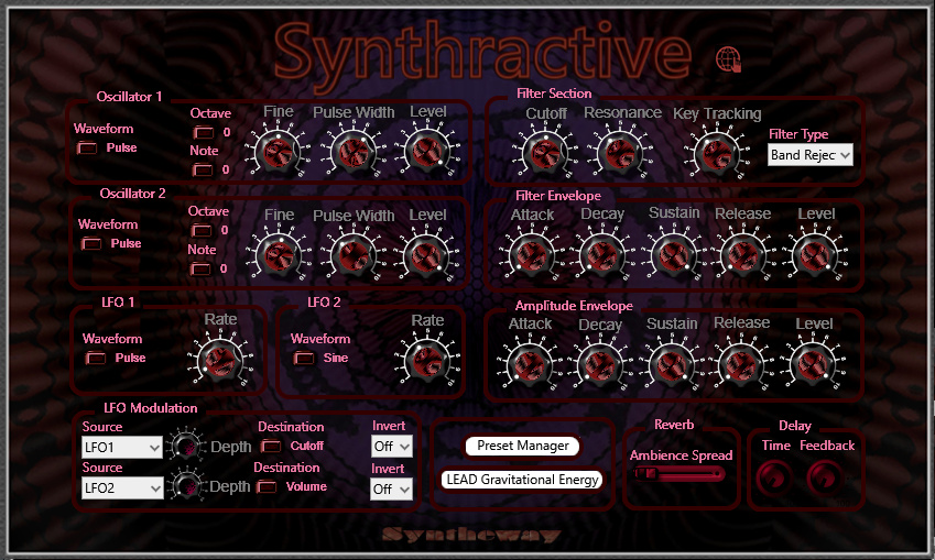 Click on to return to the main page of Synthractive Virtual Synthesizer VST VST3 Audio Unit Software from Graphical User Interface (Screenshot) for Windows and Mac 64 bit