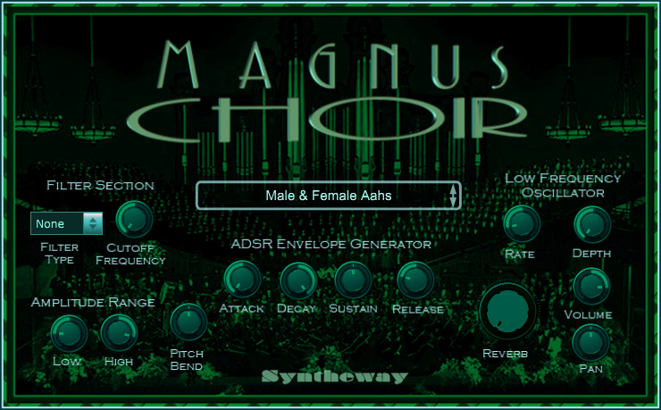 Click on to return to the main page of Syntheway Magnus Choir VSTi Software from Graphical User Interface (Screenshot)