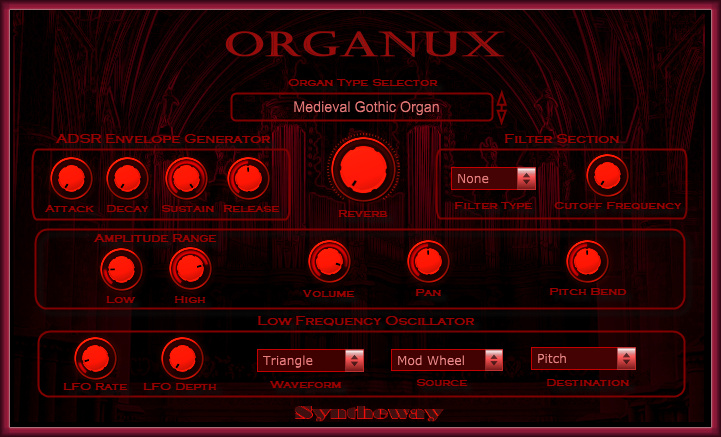 Click on to return to the main page of Organux VSTi Software from Graphical User Interface